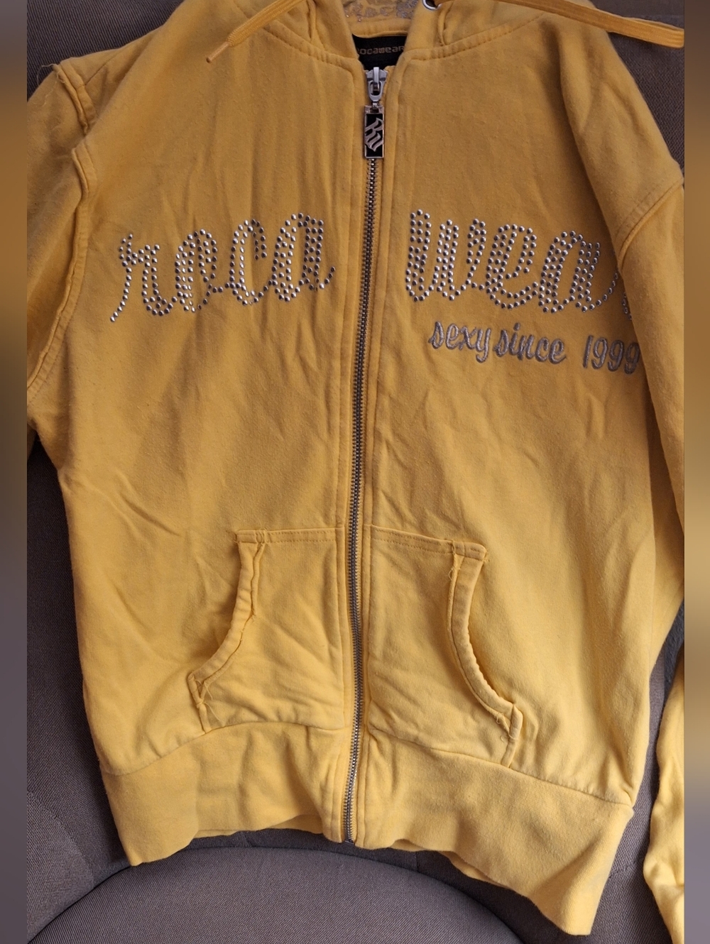 Vintage Rocawear Yellow Studded Logo Zip Jacket
